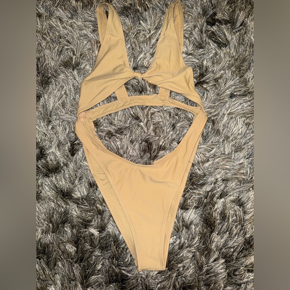 Modern high cut Tan One Piece